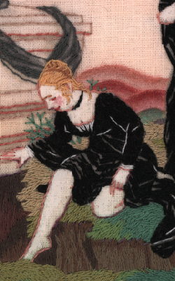 Watercolour and embroidery on fabric, 2022